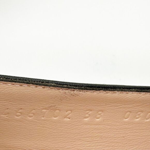 GUCCI Kira Horsebit Black Loafer Size 38 Leather Slip On Ballet Flats Almond Toe - Picture 11 of 12